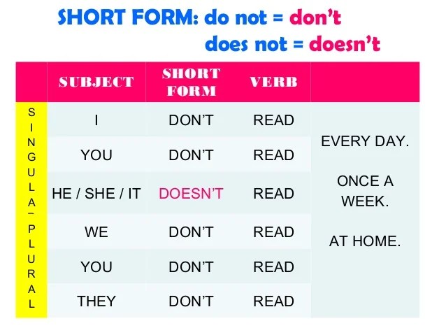 Present simple explanation + exercises