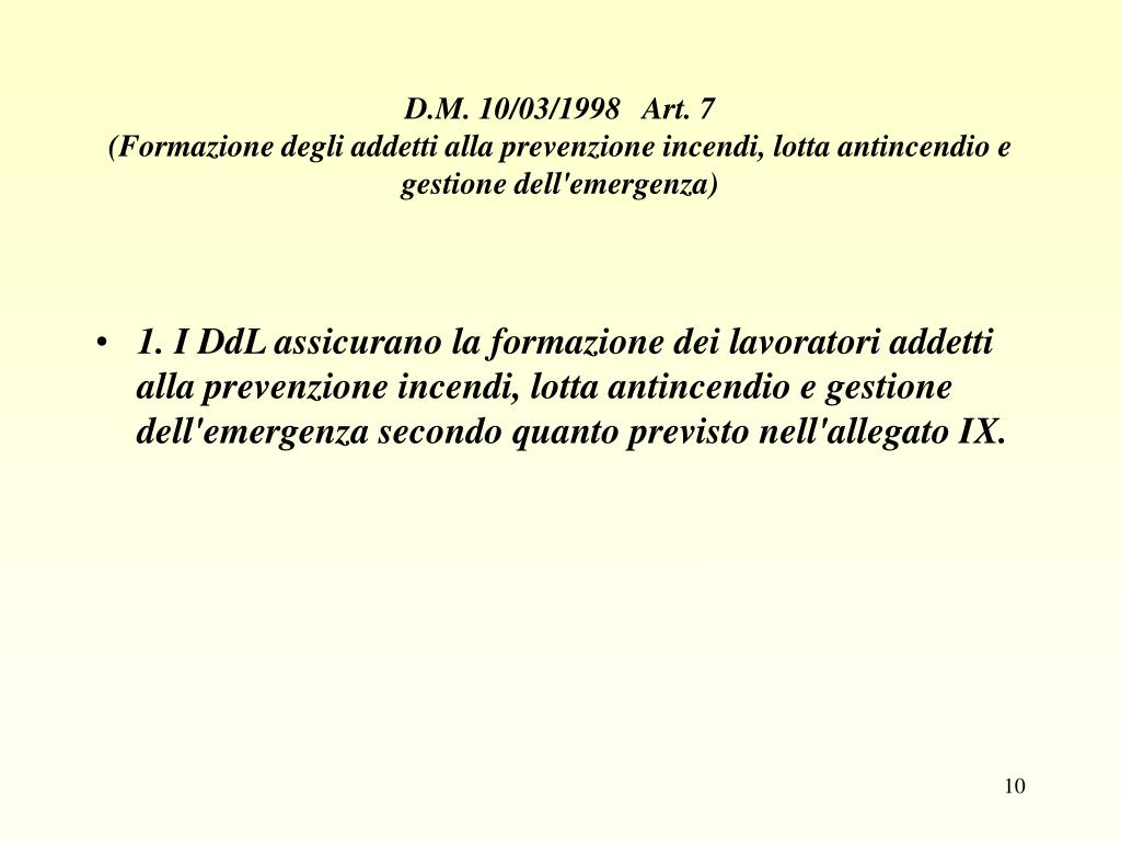 Ppt - Decreto Ministeriale 10/03/1998 Powerpoint Presentation, Free Download - Id:3509270 768_x_1024_jpg