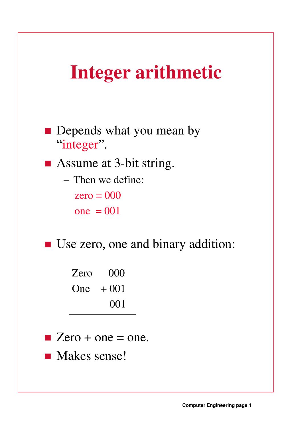 PPT - Integer arithmetic PowerPoint Presentation, free download - ID:5864343