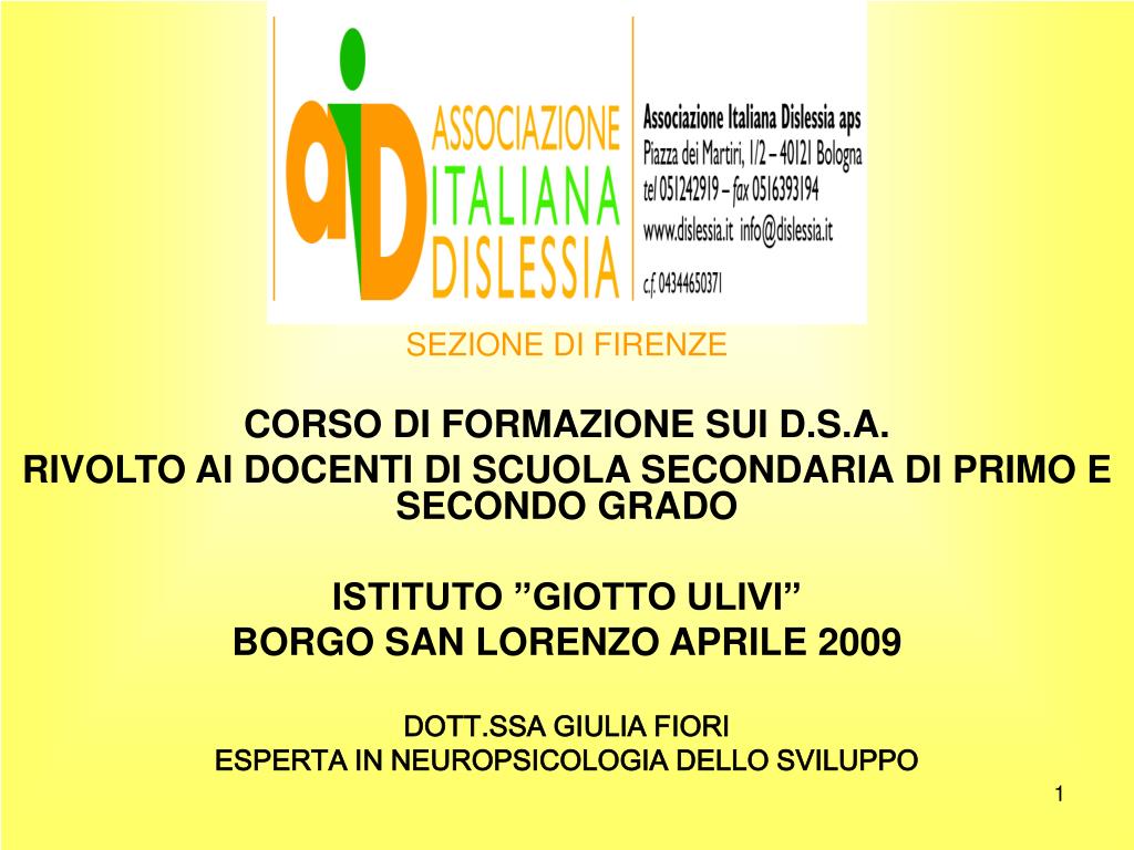 Ppt - Sezione Di Firenze Corso Di Formazione Sui D.s.a. Powerpoint Presentation - Id:6617404 768_x_1024_jpg