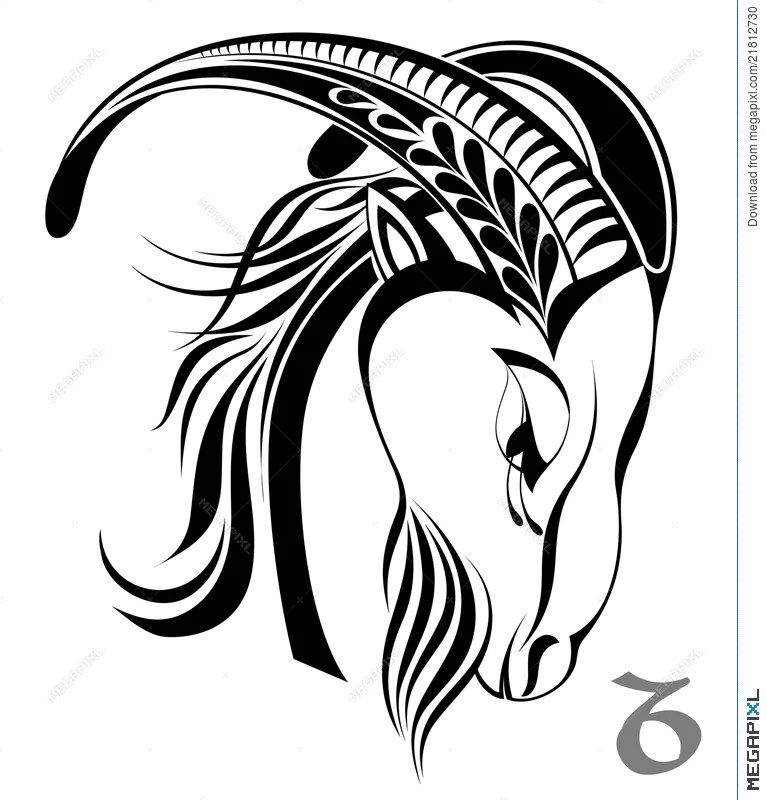 Capricorn - Zodiac Vector Sign.tattoo Design Illustration 21812730 - Megapixl 800_x_767_jpg