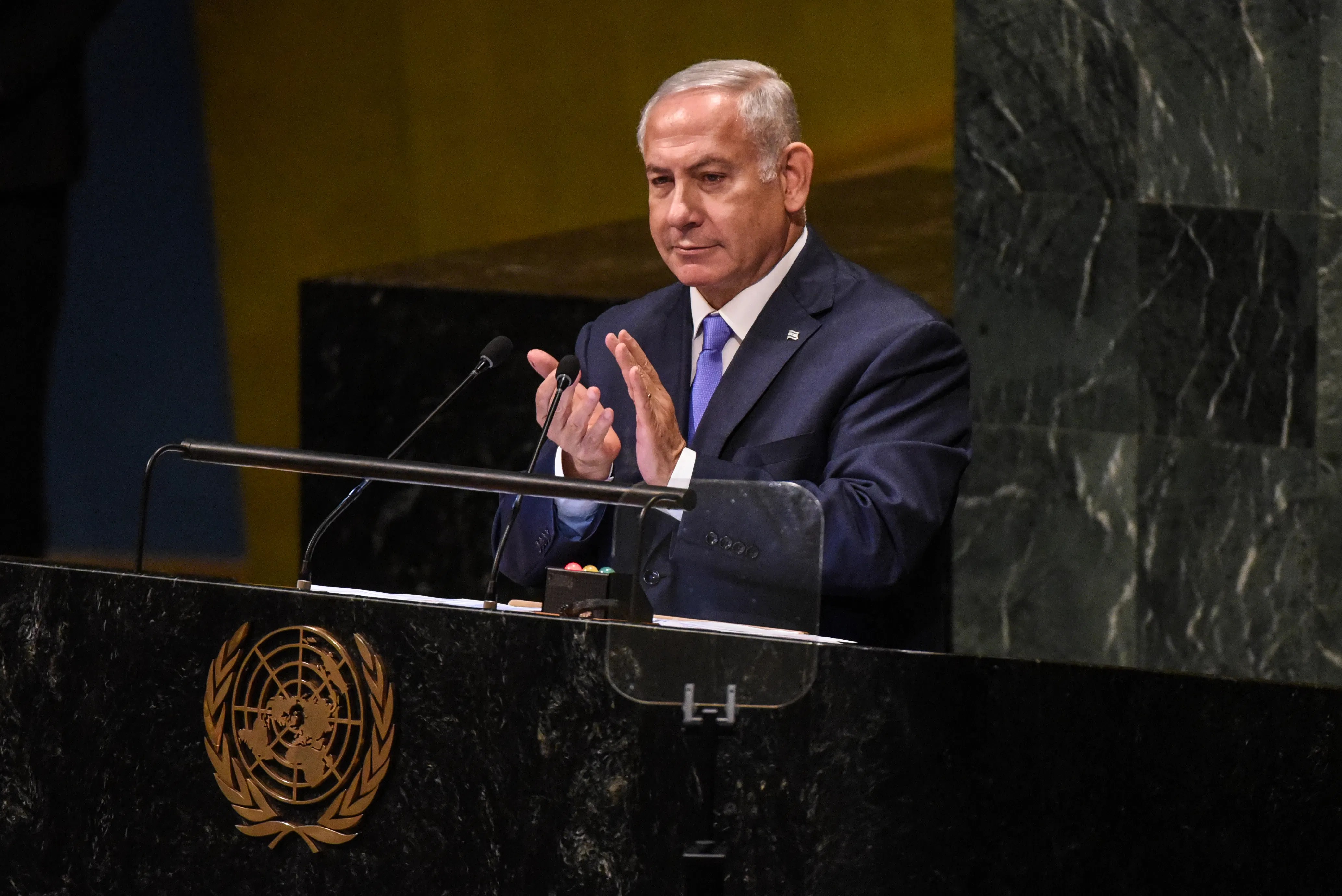 Netanyahu Trashes Protesters in U.N. Speech, as Israel Bombs Beirut