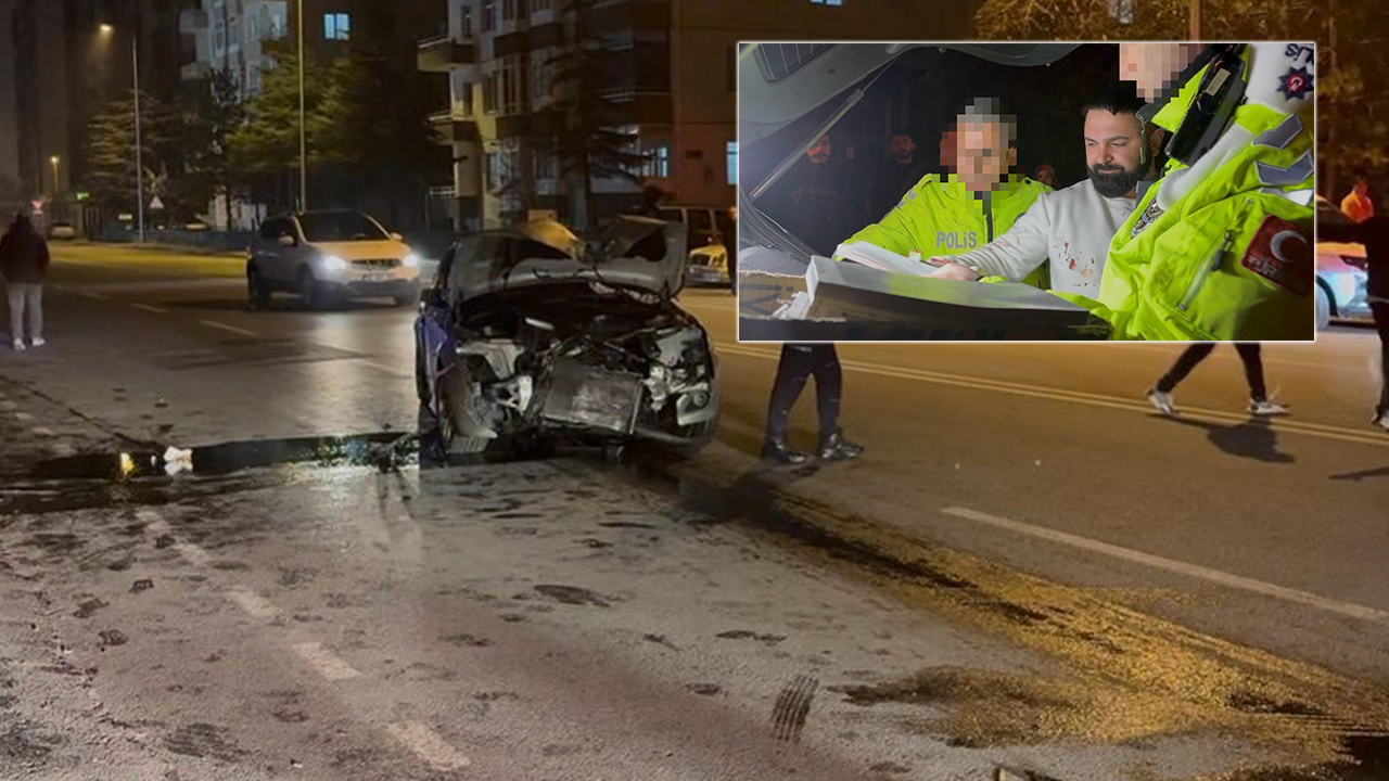 Based on this information, write a new short title in Turkish: Kaza yapan şoförden polise tehdit. “Sana gerekeni yapacağım”