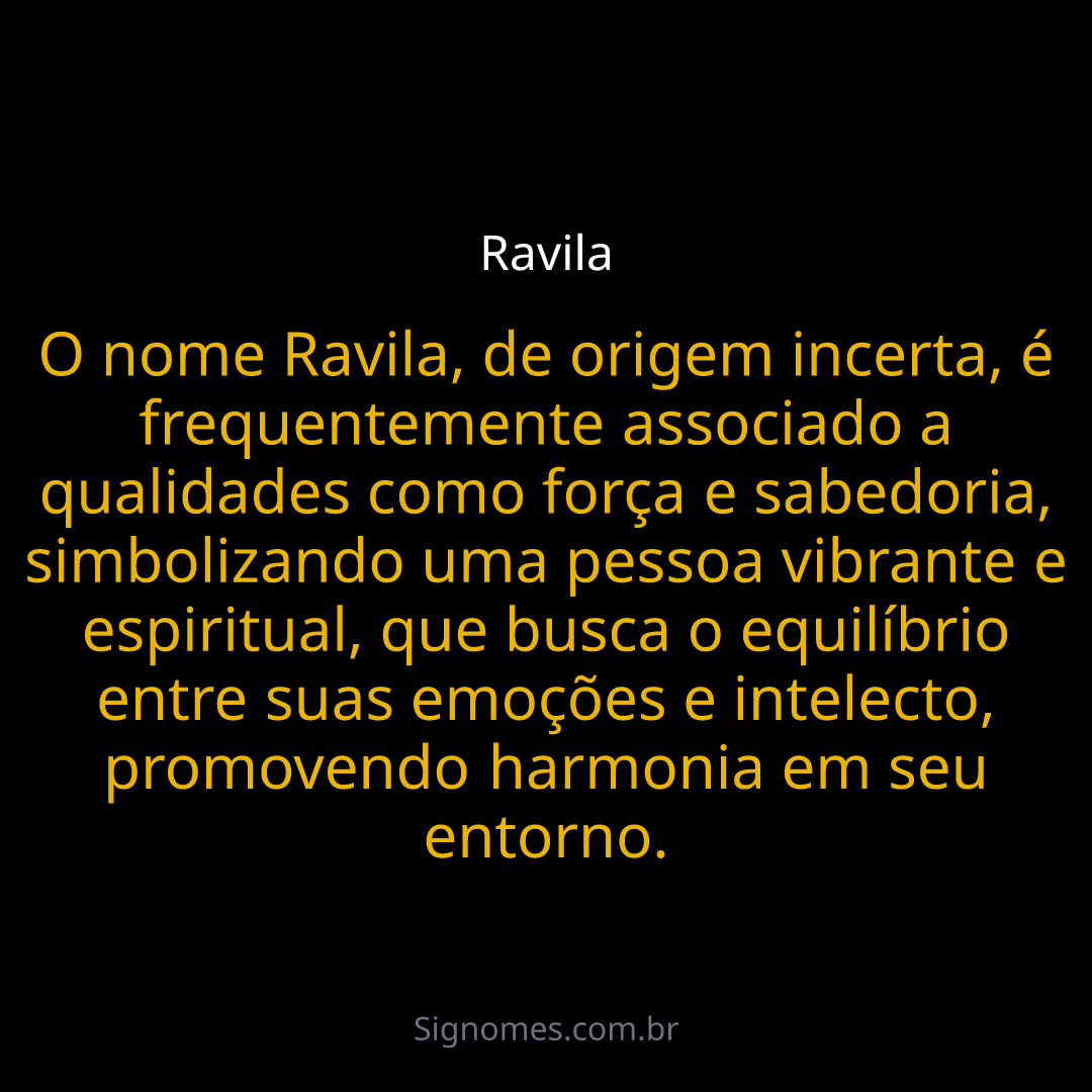 Significado do nome ravila