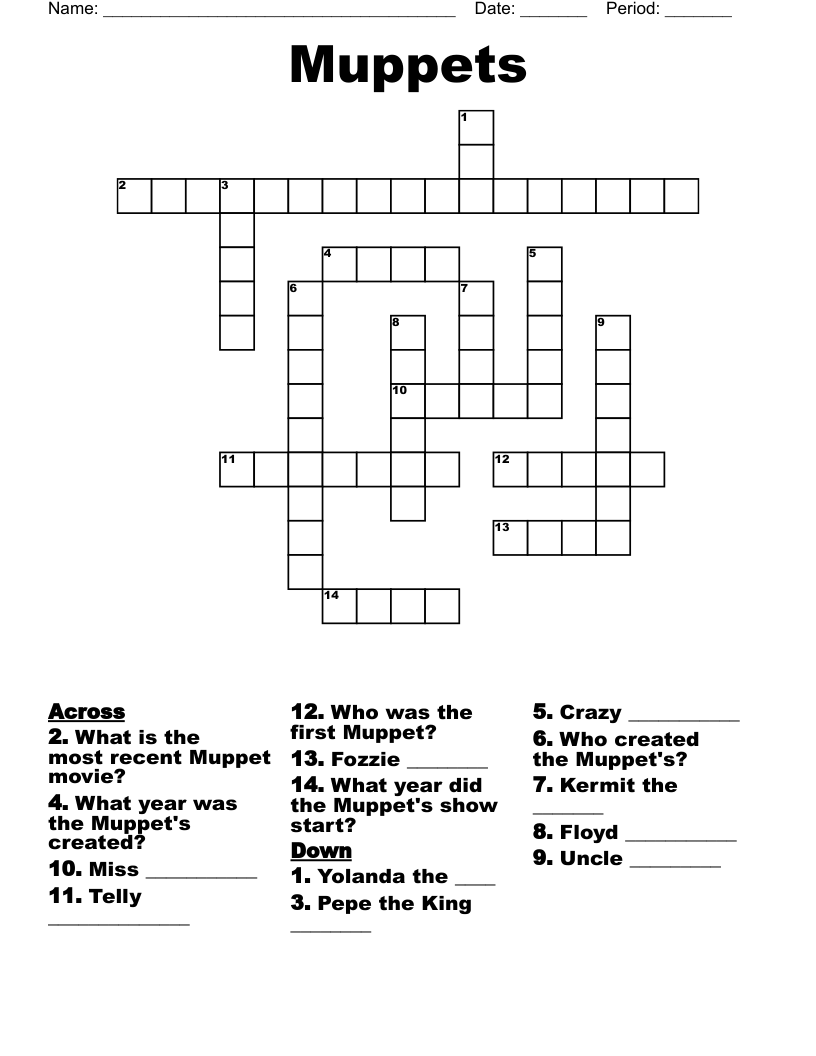 Muppet bear crossword