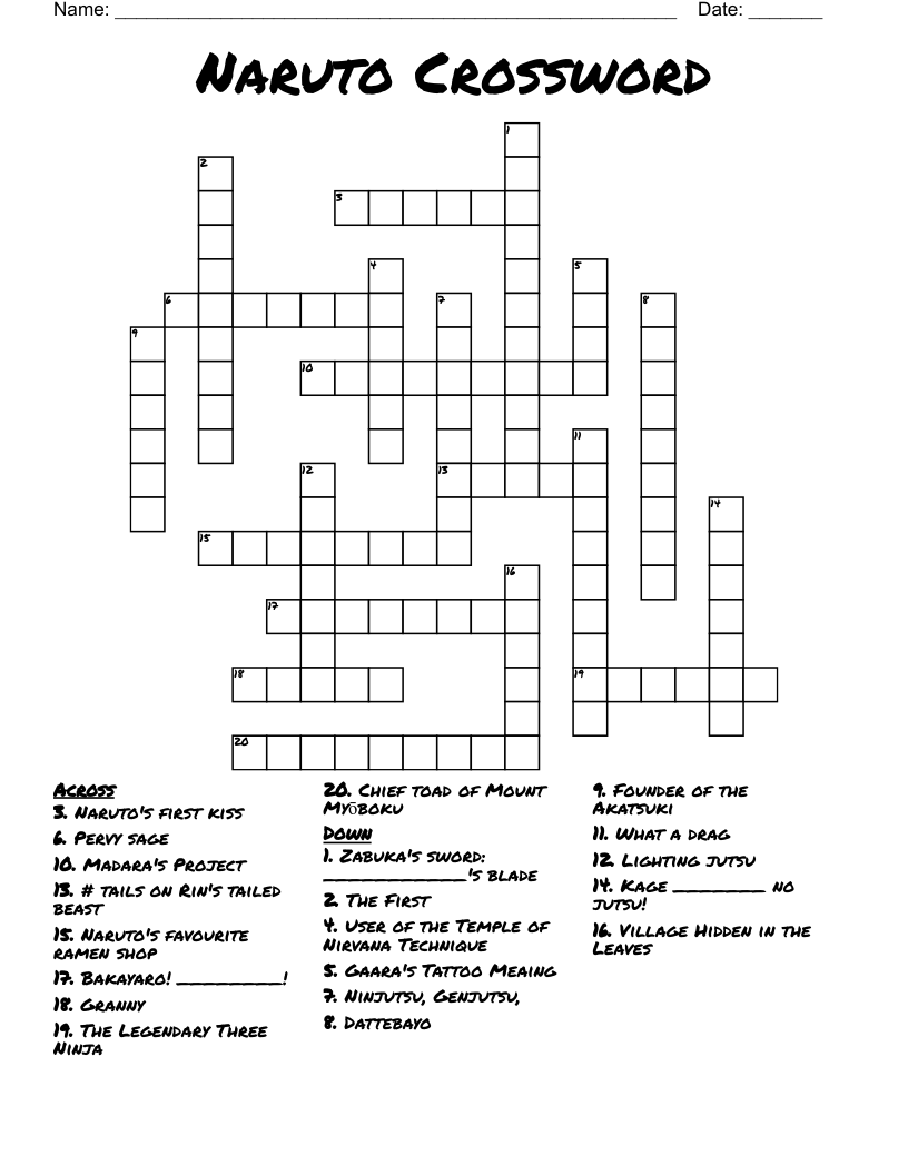 Naruto Crossword - Wordmint 957_x_816_png
