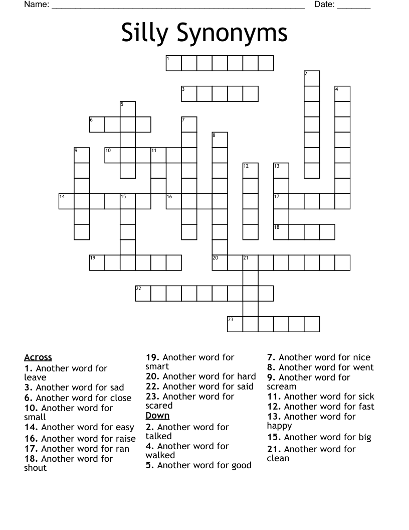 Silliness crossword