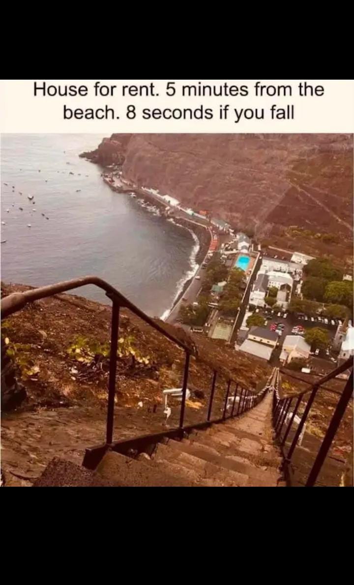 ﻿House for rent: 5 minutes from the beach: 8 seconds if you fall