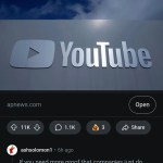 ﻿YouTube to start bringing back creators banned for COVID-19 and election misinformation ~Youlube apnews.com Open 11K 1.1K 3 Share ashsolomon1 6h ago If you need more proof that companies just do whatever makes them more money and don’t actually believe a word of what preach_here you go Av Danlv they