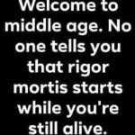 ﻿Welcome to middle age. No one tells you that rigor mortis starts 1 while you’re still alive: