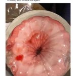 ﻿Strawberries and Cream jello set in bundt cake pan: Probably won”t make this again.