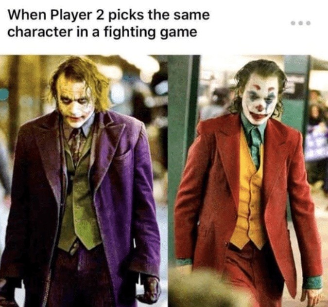 ﻿When Player 2 picks the same character in a fighting game