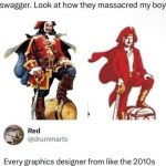 ﻿took away the Captain Morgan logo’s swagger. Look at how massacred my Red @drummarts Every graphics designer from Iike the 2010s onward needs to be fired They – they boy