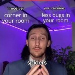 ﻿TRADE OFFER i receive: you receive: corner in less bugs in your room your room spiders