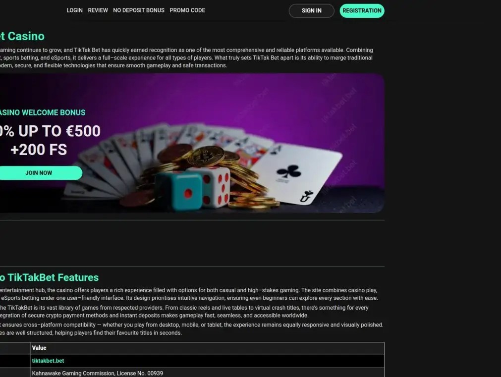 Tiktakbet Casino Bonuses And Promo Codes In The UK Tiktakbet Casino Bonuses And Promo Codes In The UK