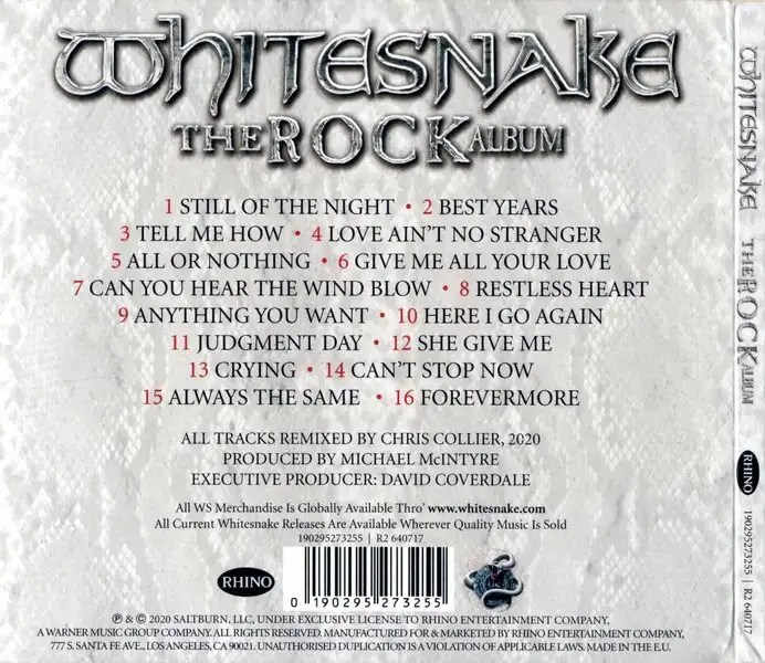 Whitesnake The Rock Album 2020 Remix Digipak Edition 2020 Metal Jukebox