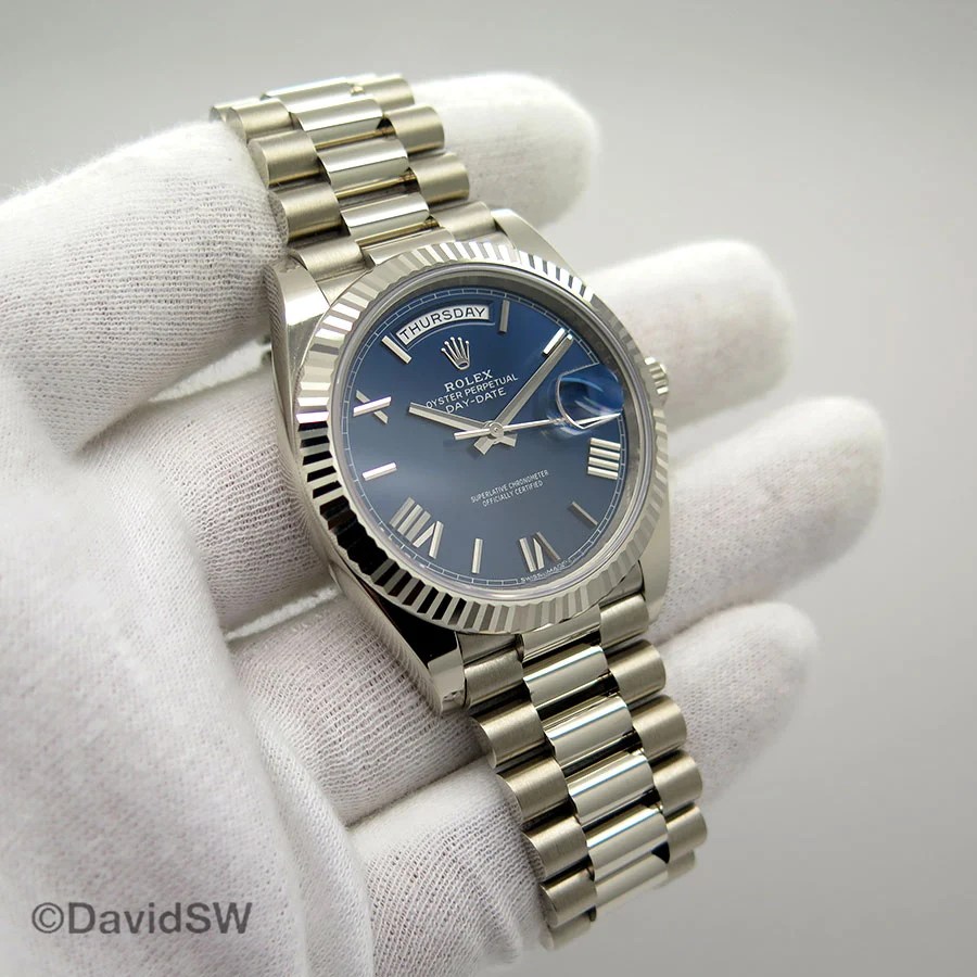 Fs Rolex 228239 18k White Gold 40mm Day Date Blue Roman Dial Rolex Forums Rolex Watch Forum