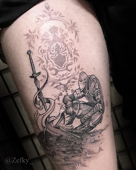 Second Session Of A Dark Souls Tattoo I'm Working On A Friend ! - 9Gag 575_x_460_jpg