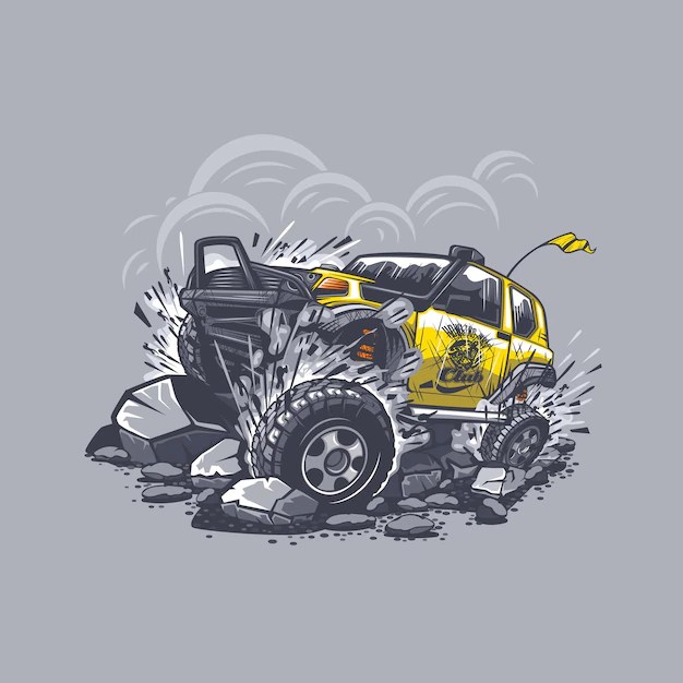 Premium Vector | Off-Road Car On Gray 626_x_626_jpg