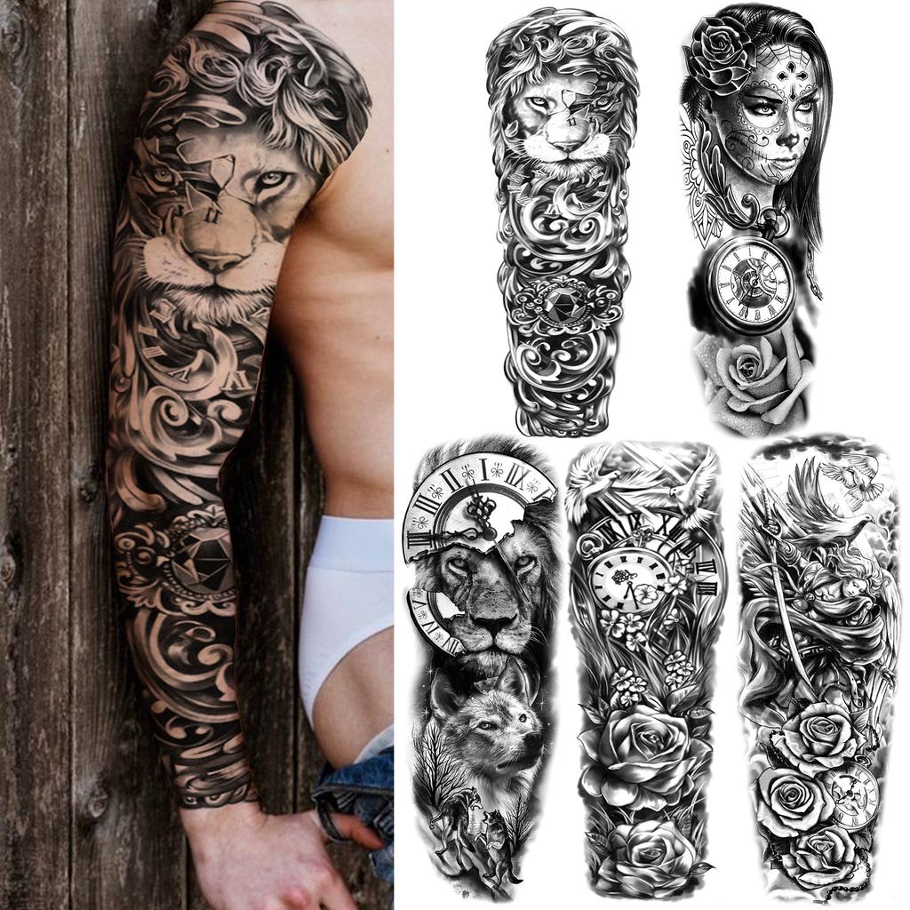 3D Leone Temporaneo Tattoo Sleeve Per Uomini Donne Adult Compass Fake Flower Tattoos Sticker Black Warrior Rose Tatoos Arm Supplies Acquista In Modo Economico — Spedizione Gratuita, Recensioni Reali Con Foto — Joom 1024_x_1024_jpg