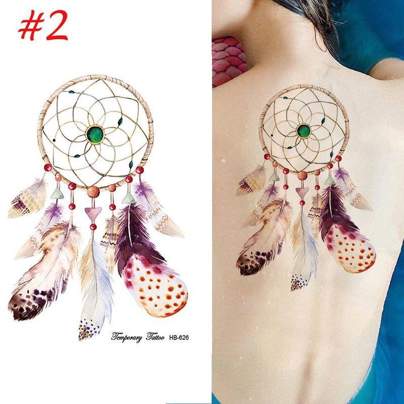 Compre Temporary Tattoos Waterproof Feather Leaf Dream Catcher 3D Tattoos Stickers Body Art Barato — Frete Grátis, Avaliações Reais Com Fotos — Joom 800_x_800_jpg