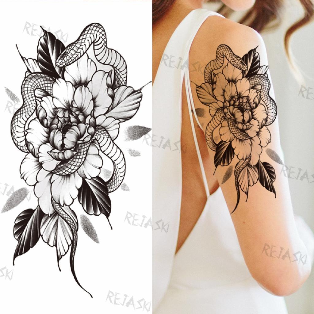 Koupit Realistic Big Rose Flower Temporary Tattoos For Women Girl Tiger Bird Lotus Fake Tattoo Sticker Arm Back Sexy Waterproof Tatoos Za Dobrou Cenu — Doprava Zdarma, Skutečné Recenze S Fotkami — Joom