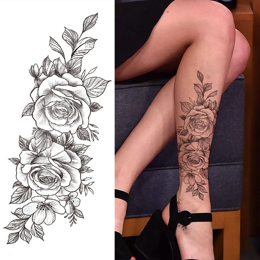Buy Black Peony Flower Half Sleeve Tattoo Sticker For Women Men Mamba Snake Dahlia Temporary Tattoos Diy Forearm Thigh Fake Tatoos At Affordable Prices — Free Shipping, Real Reviews With Photos — Joom 1024_x_1024_jpg