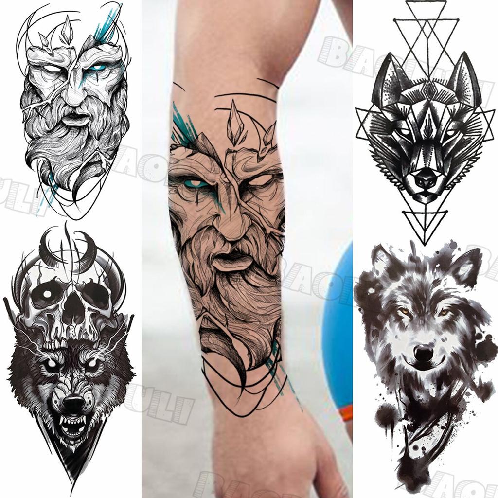 Buy Big Tribal Warrior Punk Temporary Tattoos For Women Adult Geometric Wolf Skull Realistic Fake Tattoo Washable Body Art Tatoos At Affordable Prices — Free Shipping, Real Reviews With Photos — Joom 1024_x_1024_jpg