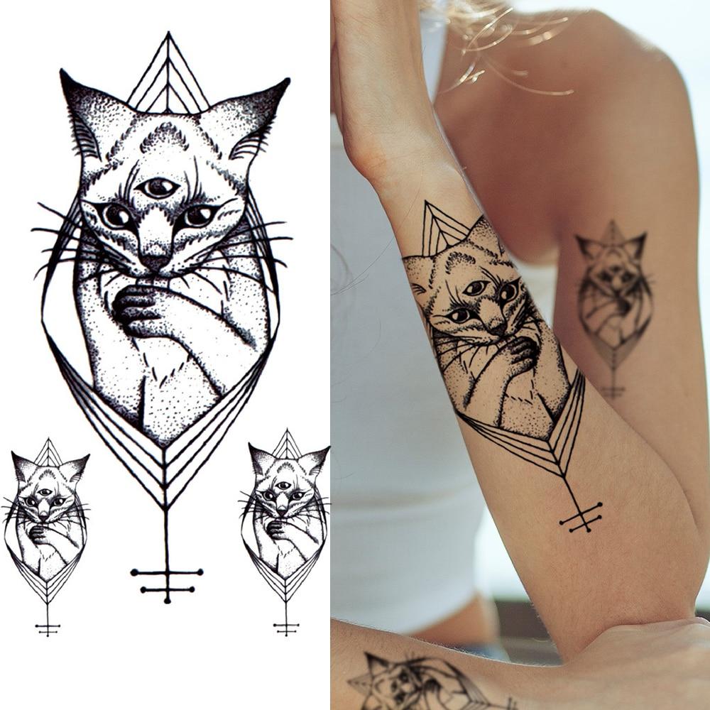 Geometric Cat Realistic Faux Tatouages Pour Les Filles Enfants Bijoux Eagle Sirène Temporaire Tattoo Sticker Lavable Tatoo Animaux Acheter À Prix Bas — Livraison Gratuite, Avis Réels Avec Des Photos — Joom 1000_x_1000_jpg