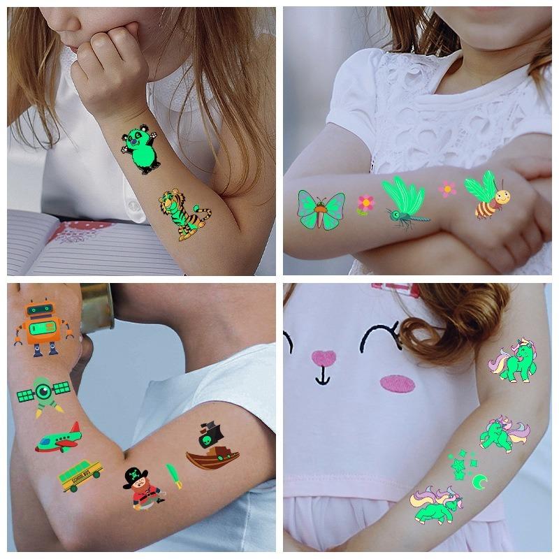 Buy Glowing In Dark Tattoo Stickers Cartoon Animals Dinosaur Unicorn Mermaid Luminous Temporary Fake Tattoos For Kids Face Arm Leg Body Art At Affordable Prices — Free Shipping, Real Reviews With Photos — 800_x_800_jpg