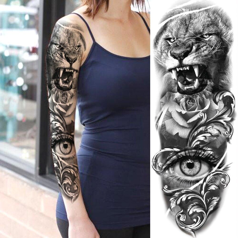 Black Tiger Flower Temporary Eye Tattoos For Men Women Realistic Body Art Full Arm Sleeve Tatoo Waterproof Fake Tattoo Stickers Günstig Kaufen — Preis, Kostenlose Lieferung, Echte Bewertungen Mit Fotos — Joom 1000_x_1000_jpg