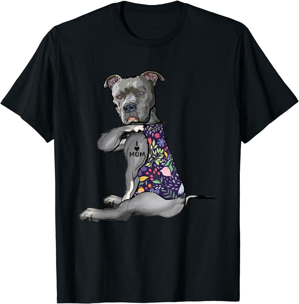 I Love Mom Tattoo Pitbull Dog Lover Women Men Funny O-Neck T-Shirt Vintage Vogue T-Shirt Black Comfortable Clothing-Buy At A Low Prices On Joom E-Commerce Platform 1024_x_1007_jpg