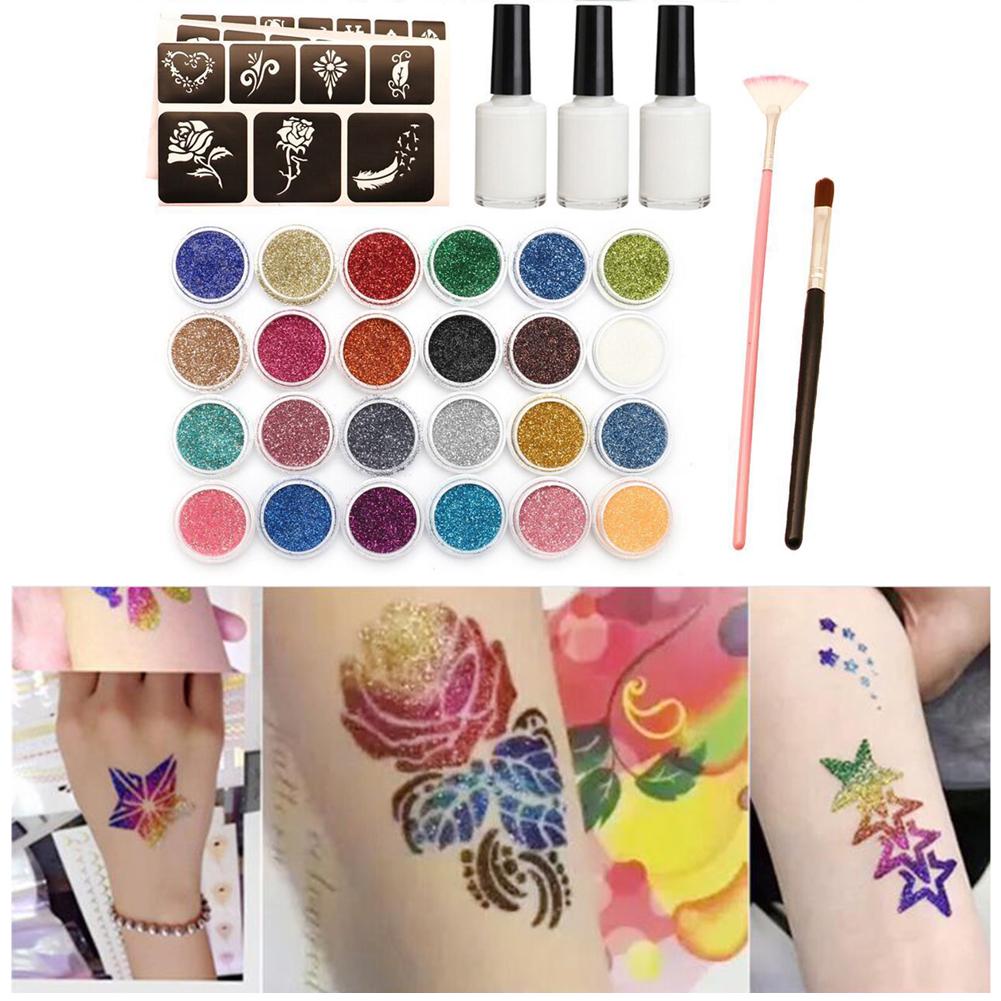 Buy Glitter Tattoo Kits Body Painting Art Semi-Permanent Temporary Tattoo For Kids Teenagers And Adults At Affordable Prices — Free Shipping, Real Reviews With Photos — Joom 1001_x_1001_jpg