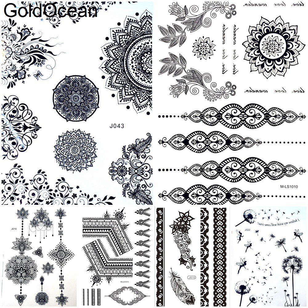 Buy 1Pc Black Henna Mandala Temporary Tattoo Stickers Flower Arm Body Art Indian Chains At Affordable Prices — Free Shipping, Real Reviews With Photos — Joom 1000_x_1000_jpg