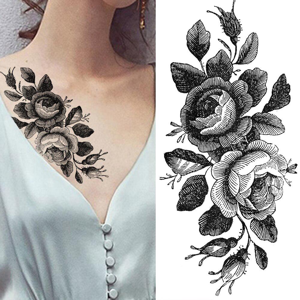 Compre 1Pc Geometric Flower Temporary Tattoos Sticker Black Geometric Owl Planets Tattoo For Women Men Body Arm Tatoo Sticker For Show Club Barato — Frete Grátis, Avaliações Reais Com Fotos — Joom 1000_x_1000_jpg