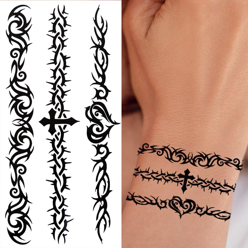 Buy Black Tribal Totem Temporary Tattoos For Women Men Realistic Indian Tattoo Scorpion Sun Star Moon Rose Fake Sexy Thigh Arm Tatoo At Affordable Prices — Free Shipping, Real Reviews With Photos —