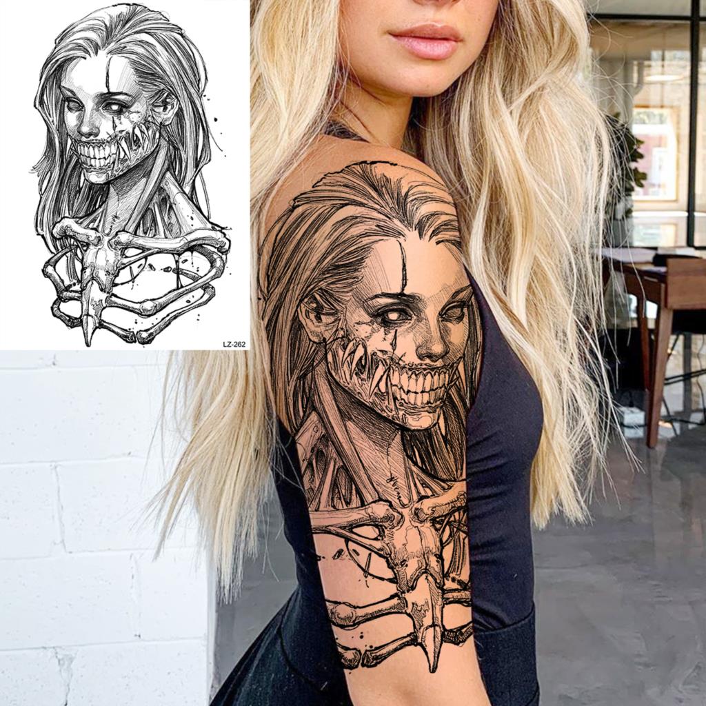 Buy Large Skull Butterfly Temporary Tattoos For Women Girls Realistic Character Face Snake Flower Fake Tattoo Sticker Back Tatoos At Affordable Prices — Free Shipping, Real Reviews With Photos — Joom 1024_x_1024_jpg