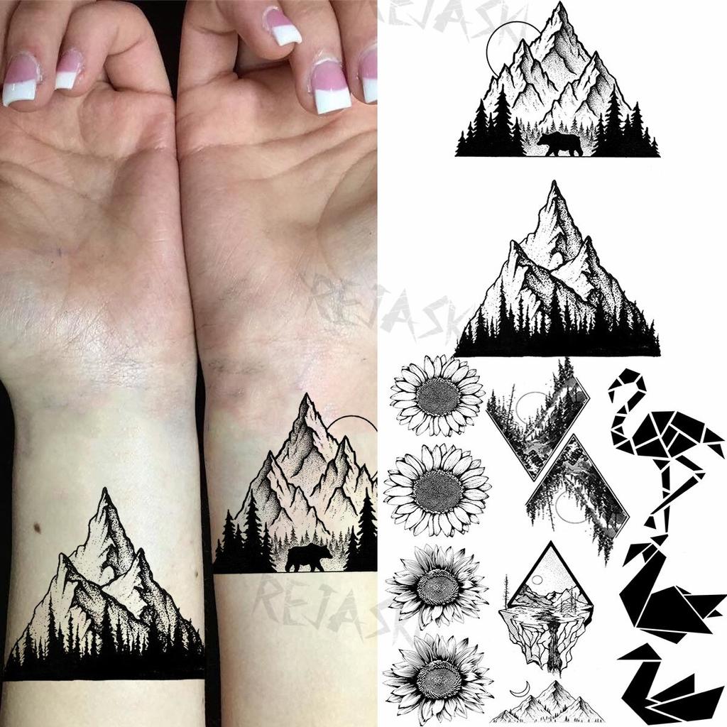 Compre Black Geometric Mountain Forest Temporary Tattoos For Women Adult Sunflower Flamingo Fake Tattoo Wrist Washable Tatoos Sticker Barato - Preço, Frete Grátis, Avaliações Reais Com Fotos — Joom 1024_x_1024_jpg