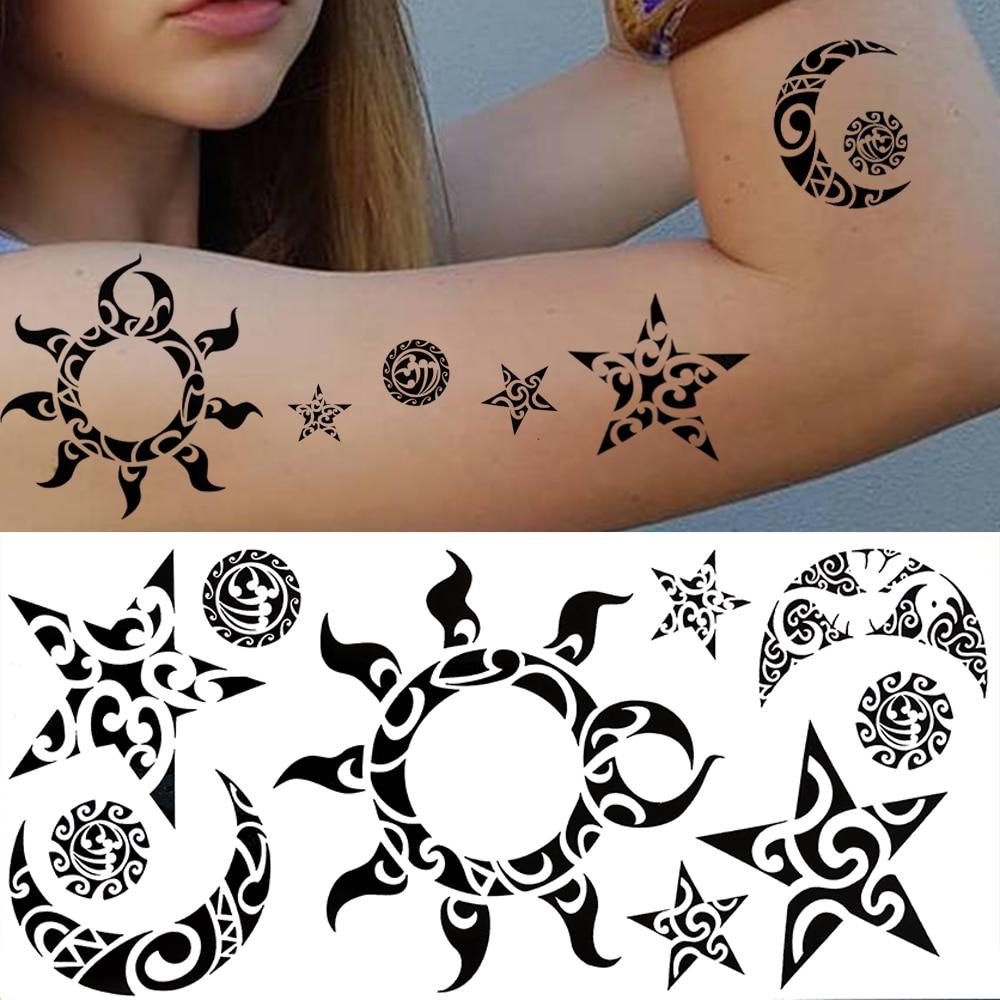 Buy Small Sun Moon Infinity Temporary Tattoos For Women Kids Fake Face Tattoo Adult Sticker Black Crown Tiny Hands Tatoos Cute Star At Affordable Prices — Free Shipping, Real Reviews With Photos — 1000_x_1000_jpg