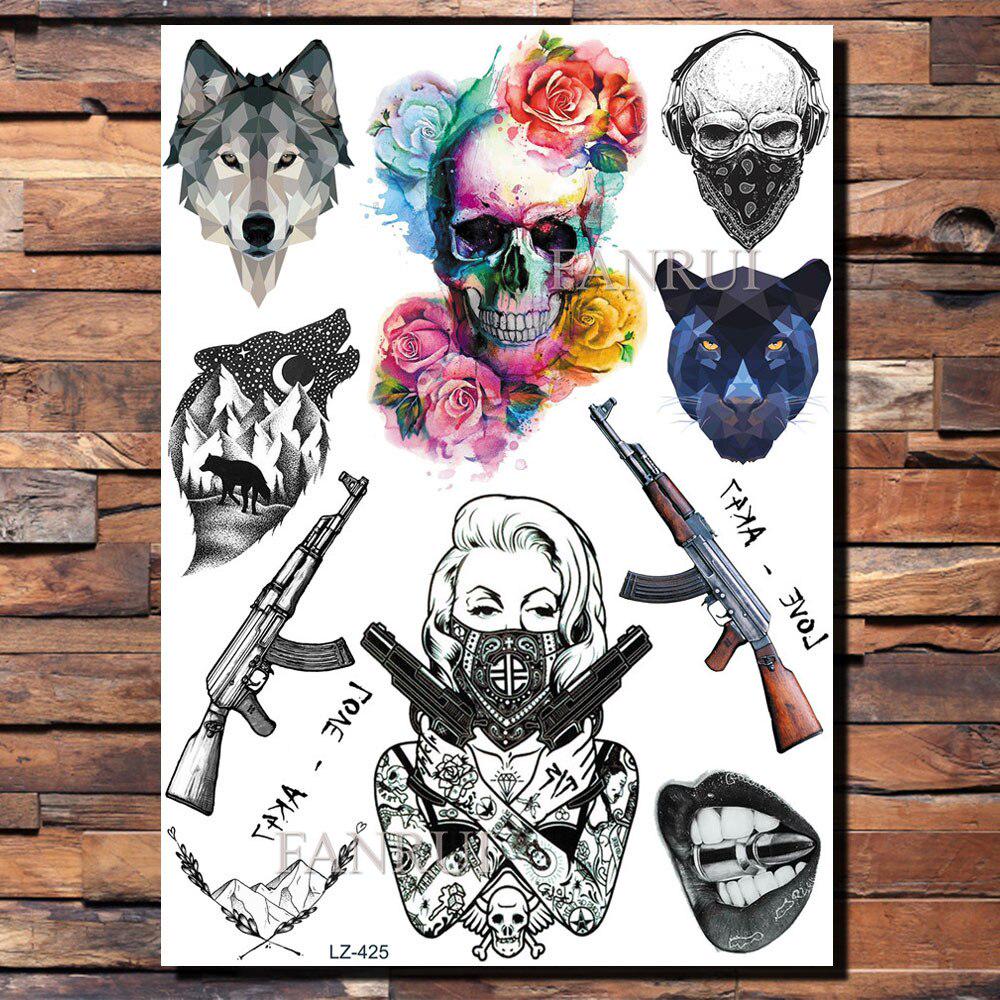 Buy Watercolor Lavender Rose Peony Temporary Tattoos For Women Realisric Fake Wolf Gangster Skull Tatoo At Affordable Prices — Free Shipping, Real Reviews With Photos — Joom 1000_x_1000_jpg