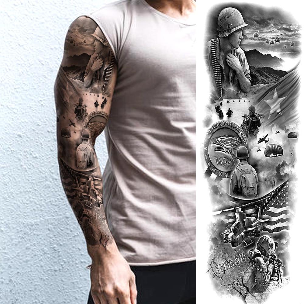 Halloween Flower Skull Temporary Tattoo Sleeve For Women Men Adult Black Full Arm Warrior Tattoos Sticker Fake Devil Tatoo – Pērc Par Zemām Cenām E-Komercijas Platformā Joom 1000_x_1000_jpg