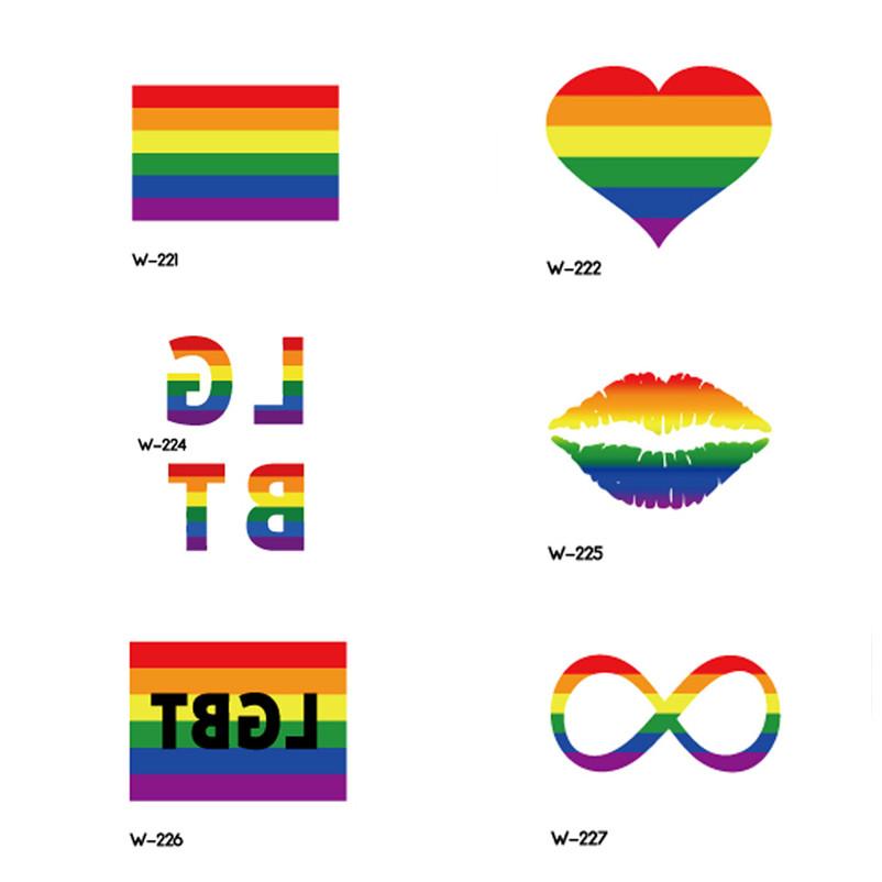 Buy 6Pcs Temporary Lgbt Fake Tattoo Stickers Lesbian Gay Waterproof Rainbow Flag Face Tattoos Leg Arm Body Art For Unisex Tattoo Sticker At Affordable Prices — Free Shipping, Real Reviews With Photos — 802_x_802_jpg