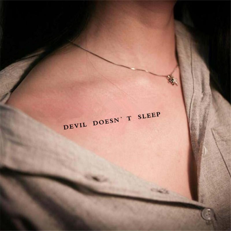Buy Temporary Cool Women Art English Letters Devil Doesn't Sleep Fake Tatto Tattoo Sticker At Affordable Prices — Free Shipping, Real Reviews With Photos — Joom 800_x_800_jpg