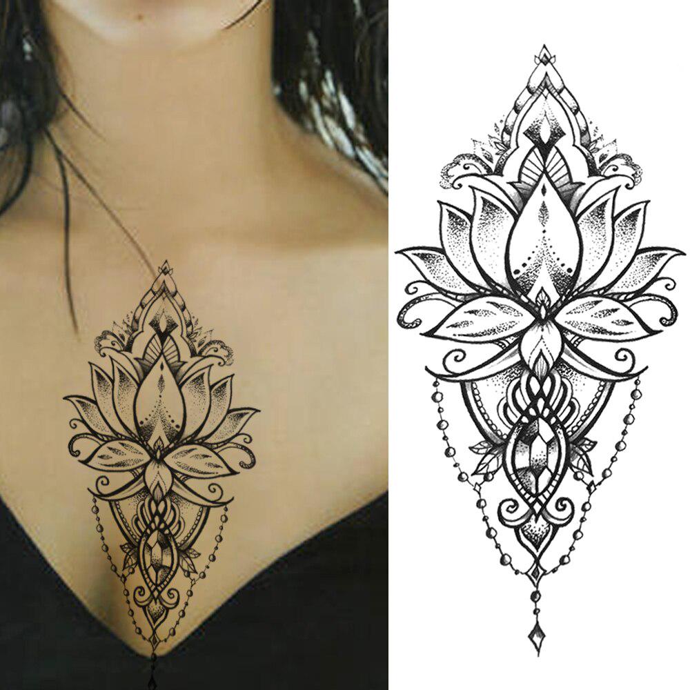 Compre 1Pc Black Henna Temporary Tattoos Sticker Realistic Fake Jewelry Mandala Flower Tattoo For Women Girl Body Art Chest Arm Tatoo Decal Barato — Frete Grátis, Avaliações Reais Com Fotos — Joom 1000_x_1000_jpg
