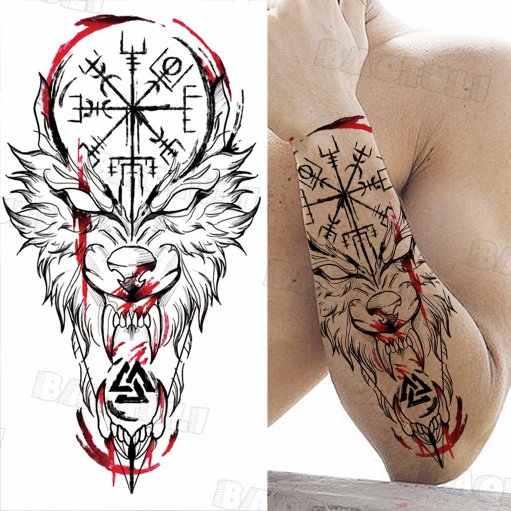 Compre Black Tribal Lion Totem Temporary Tattoos For Women Adult Wolf Tiger Compass Fake Tattoo Sticker 3D Animal Half Sleeve Tatoos Barato — Frete Grátis, Avaliações Reais Com Fotos — Joom 1024_x_1024_jpg