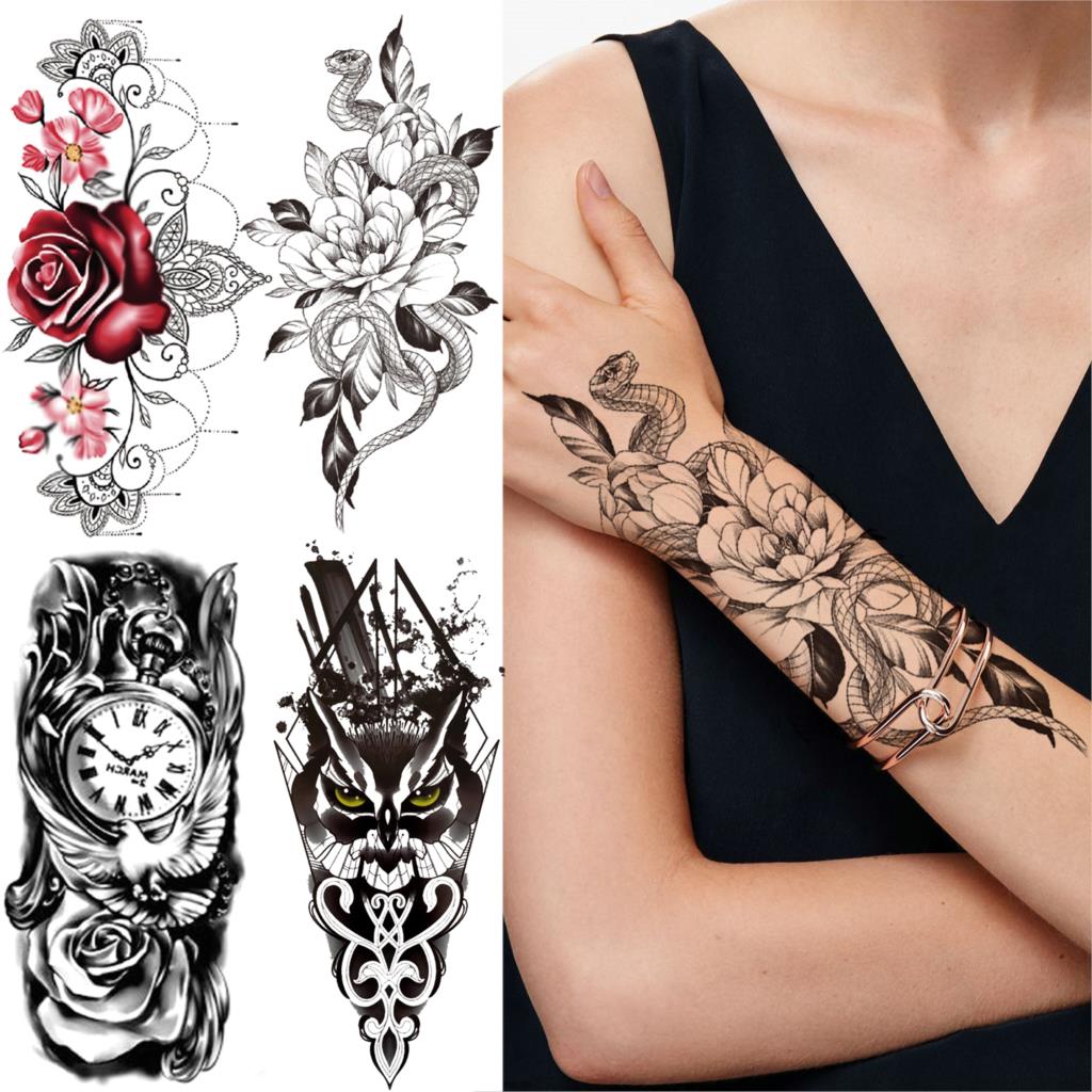 Goedkope Black Mamba Snake Flower Temporary Tattoos For Women Men Compass Rose Fake Tattoo Sticker Forearm Half Sleeve Thigh Tatoos Kopen — Gratis Levering, Eerlijke Reviews Met Foto's — Joom 1024_x_1024_jpg