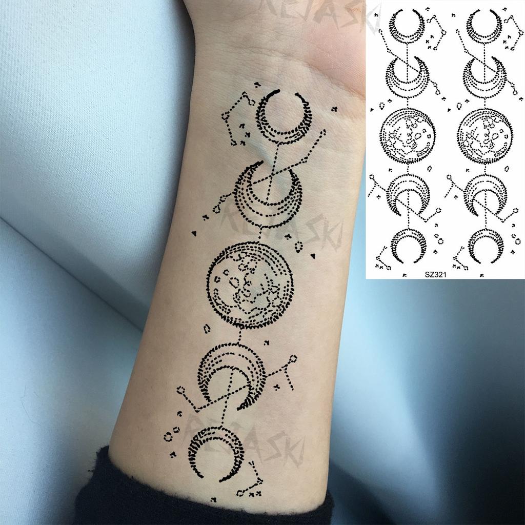 Compre Black Sunflower Temporary Tattoos For Women Adult Feather Planet Universe Fake Tattoo Neck Chest Body Art Washable Tatoo Sticker Barato — Frete Grátis, Avaliações Reais Com Fotos — Joom 1024_x_1024_jpg