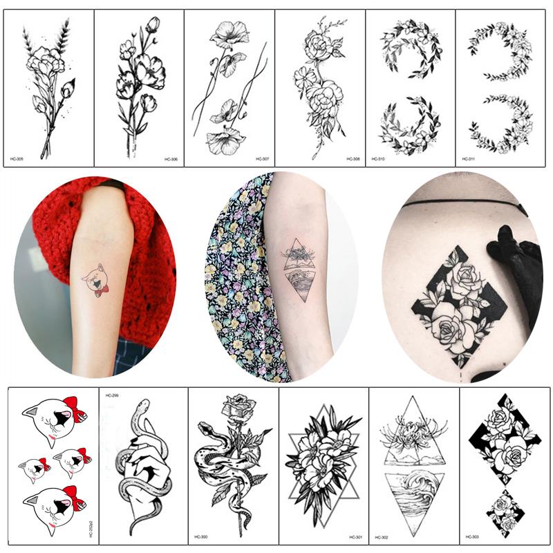 Buy Body Art Black White Drawing Little Element Flowers Floral Ballet Water Transfer Temporary Fake Tattoos Sticker Body Painting At Affordable Prices — Free Shipping, Real Reviews With Photos — Joom 800_x_800_jpg