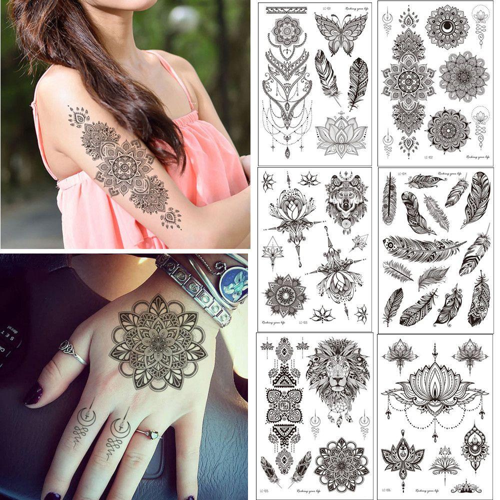 Buy Body Art Women Man Stencil Sticker Temporary Tattoo Sticker Rose Peonies Mandala Flower Tattoos At Affordable Prices — Free Shipping, Real Reviews With Photos — Joom 1000_x_1000_jpg