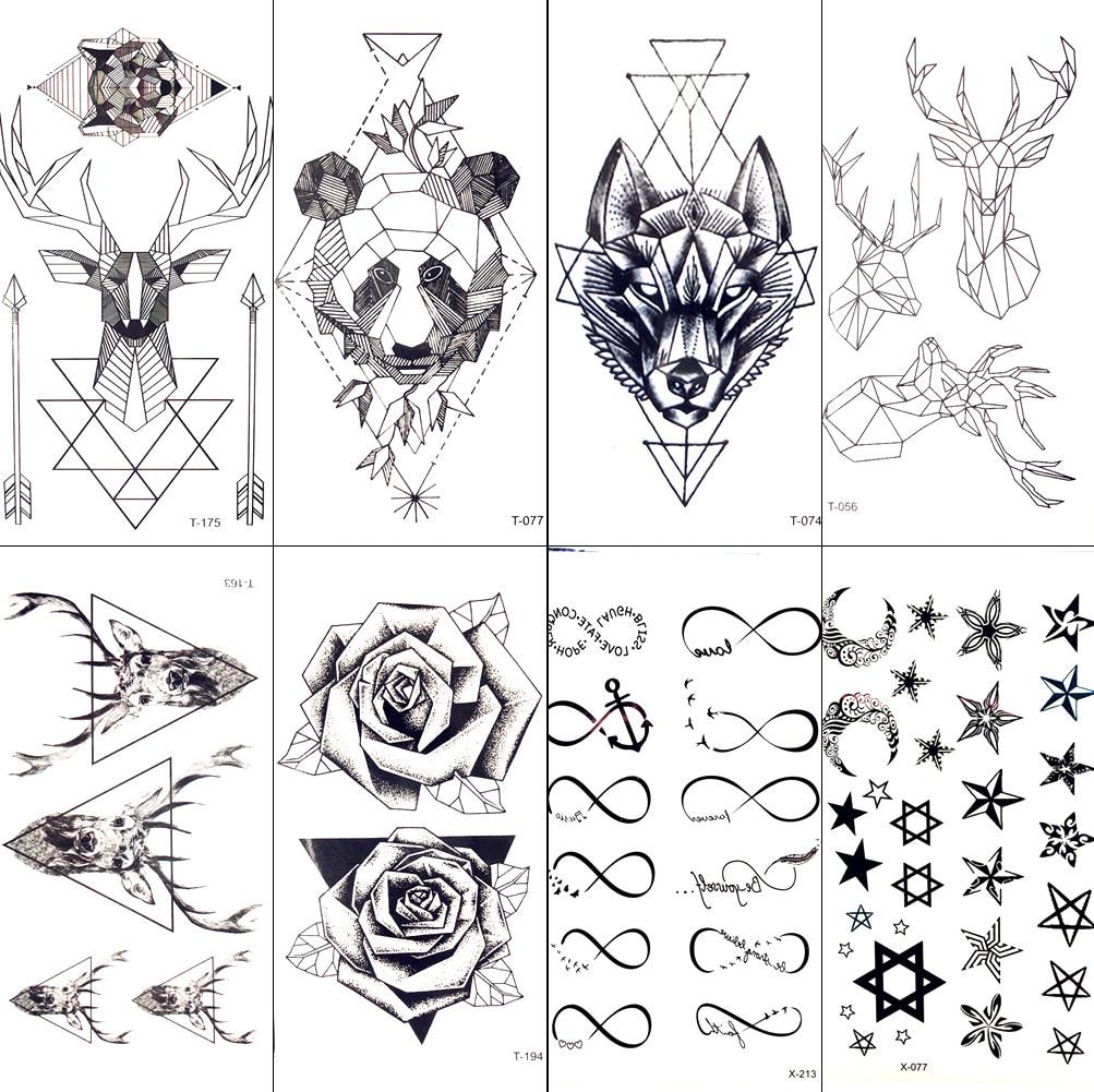 Buy 1Pc Geometric Moose Elk Arrow Temporary Tattoo Panda Hand Sticker Wolf Body Arm Art Tattoo Men Deer At Affordable Prices — Free Shipping, Real Reviews With Photos — Joom 1001_x_1003_jpg